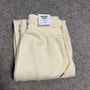 Pastel Yellow High Rise Jogger Sweatpants